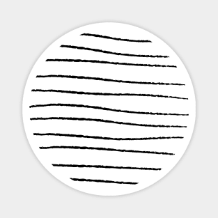 Hand Drawn Horizontal Stripes (black/white) Magnet